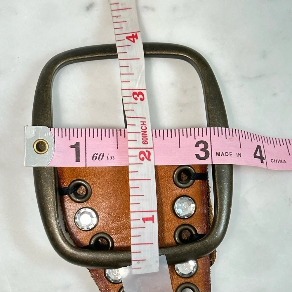 Gap Leather Belt Rhinestones 38” Long (31-35”)
